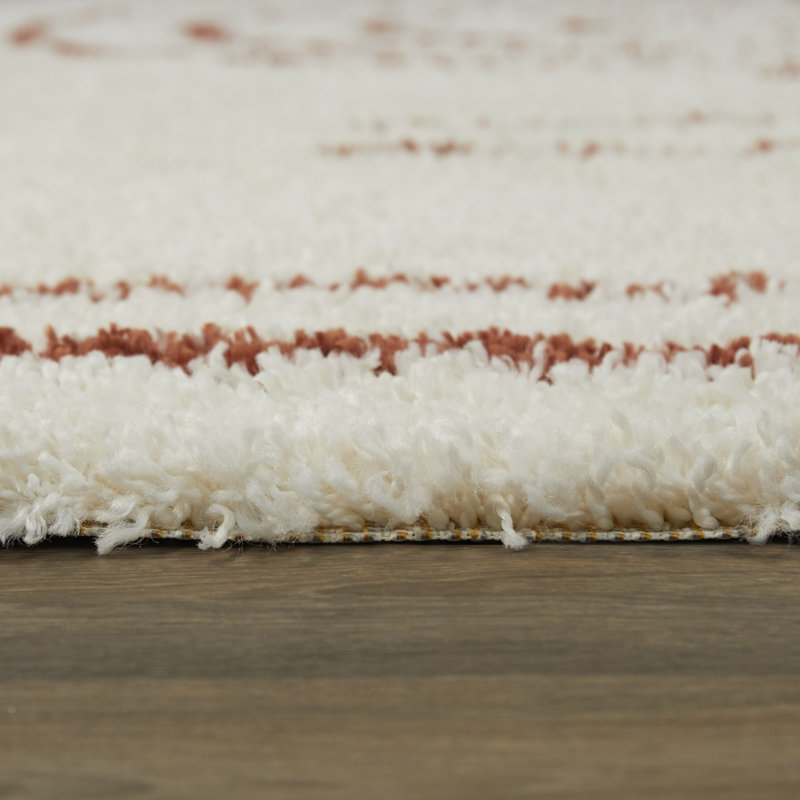Tapis orange / ivoire Donaciones, Rectangle 7 pi 10 po x 10 pi