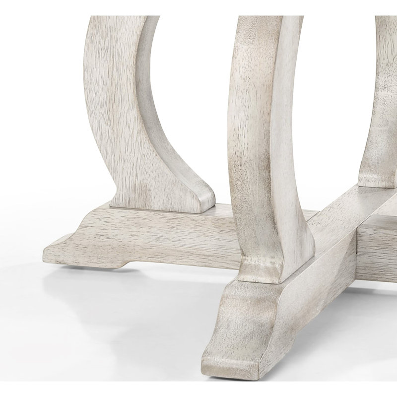 Table de salle à manger en noyer rétro, 47 po de largeur, base ronde, conception en croix, finition grain de bois naturel, patiné, solide et conçu