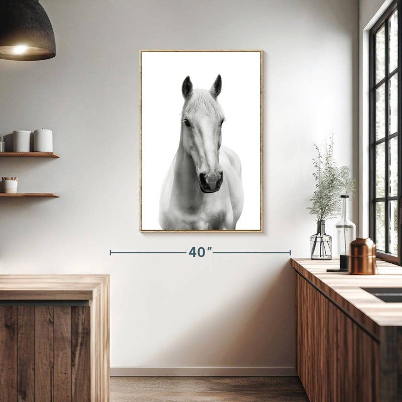 Mince cheval blanc, Floating Frame Natural Wood, 27" x 40"