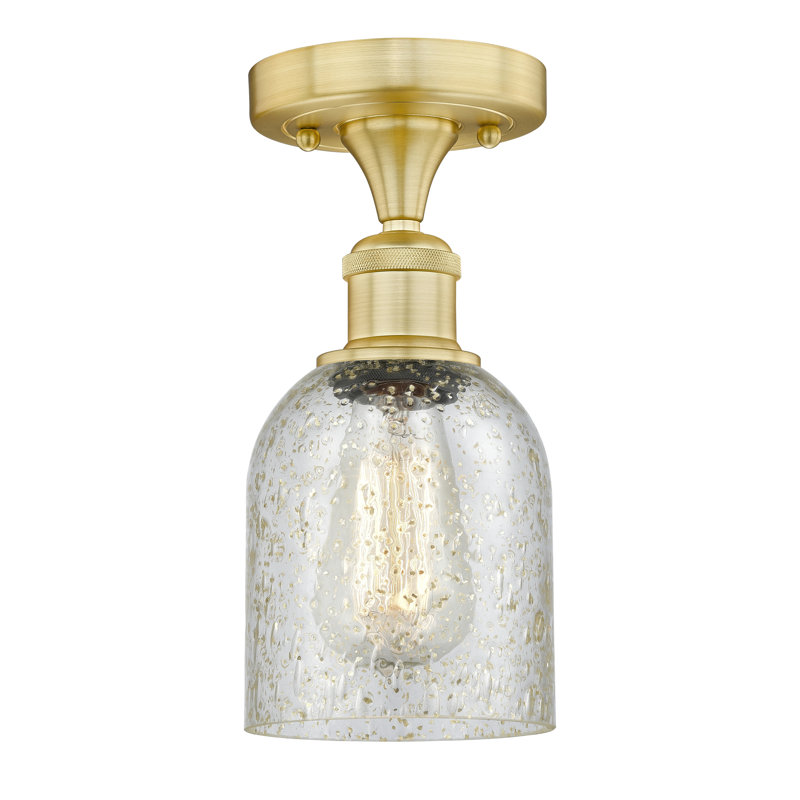 Losurdo Glass Semi Flush Mount, Mica, Satin Gold