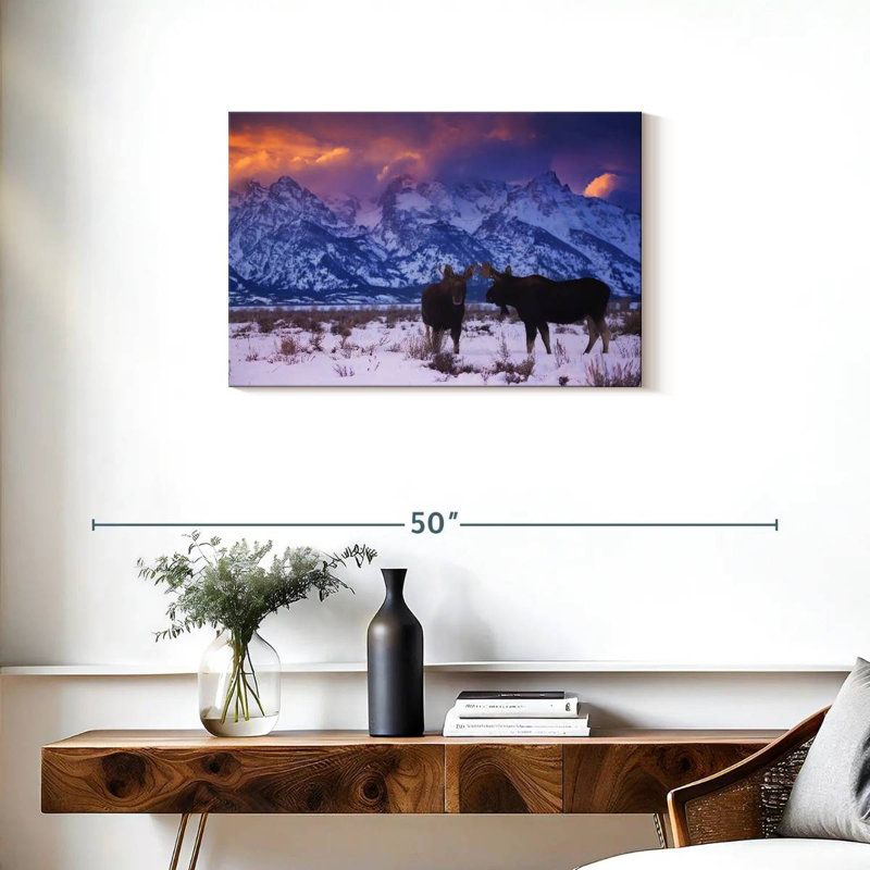 Winter Moose, 20" H x 30" W