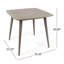 Table de salle à manger d'extérieur carrée en bois d'acacia avec pieds droits