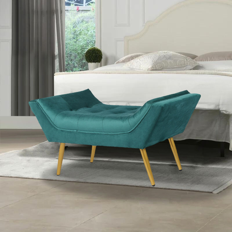 Banc rembourré Giabella, Bleu sarcelle