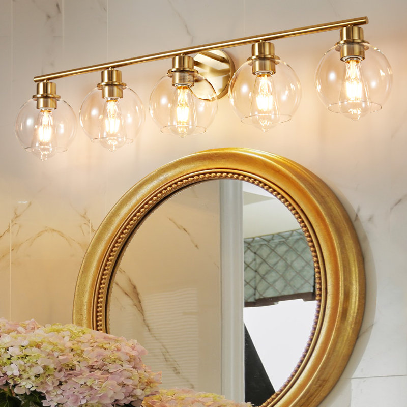 Aanay Dimmable Bathroom Vanity Light, 5, Gold