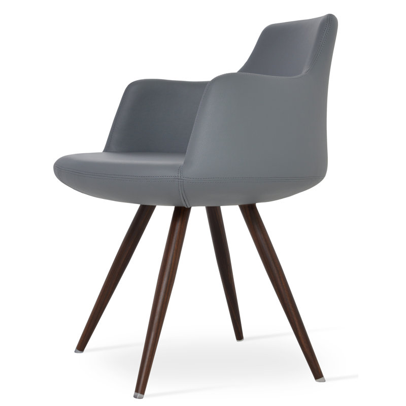 Fauteuil de 25 po de large Dervish, Noir, Similicuir bleu