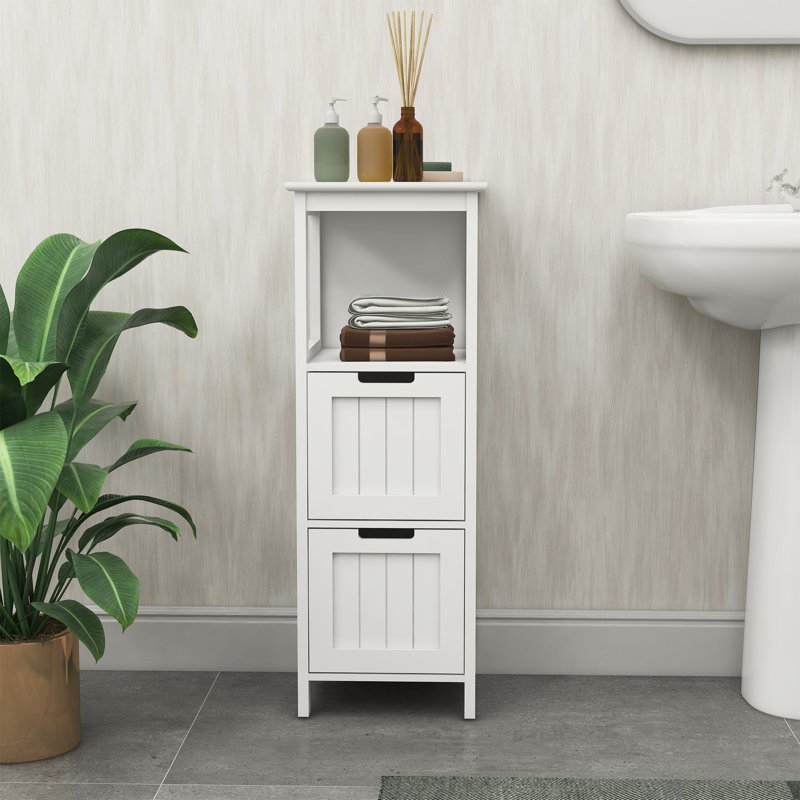 Bathroom Floor Cabinet with 2 Drawers and 1 Storage Shelf