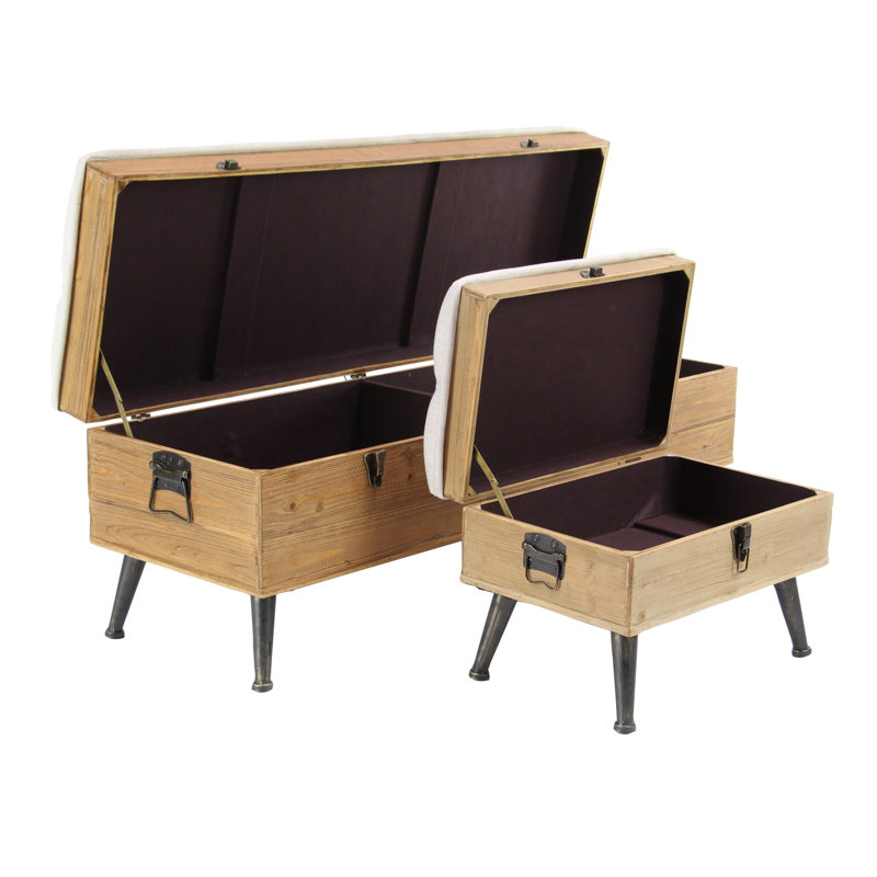 Banc de rangement rembourré traditionnel Sibo