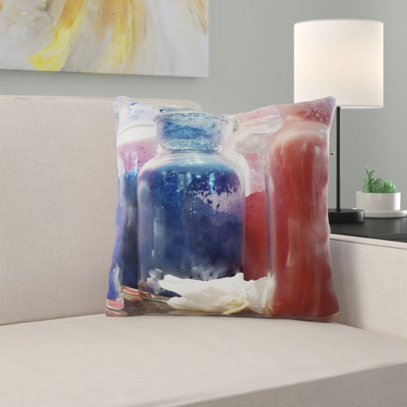 Housse de coussin d'extérieur carré Blumenthal Paint, Microsuède, Intérieur