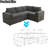 Langevine Microfiber 4-Piece 101" L Shape Corner Sectional