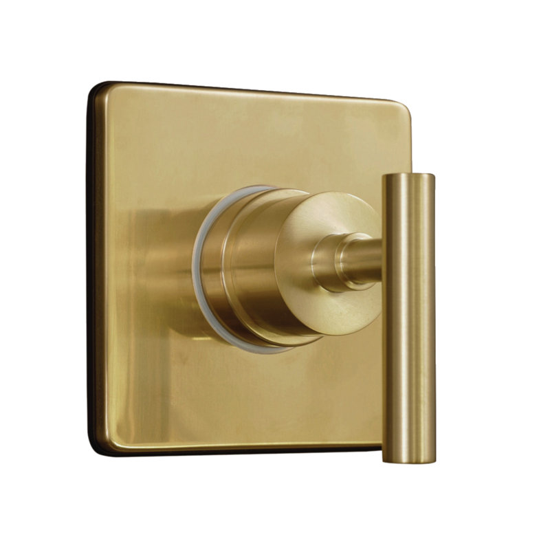 Kingston Brass Manhattan Single-Handle Wall Mount Three-Way Diverter Valve with Trim Kit, Brushed Brass
