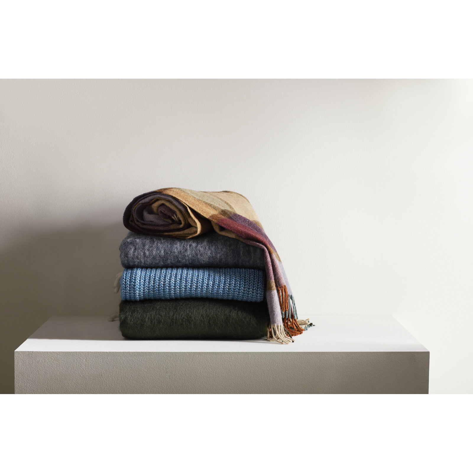 Jamilla Knit Wool Throw Blanket, Tourmaline