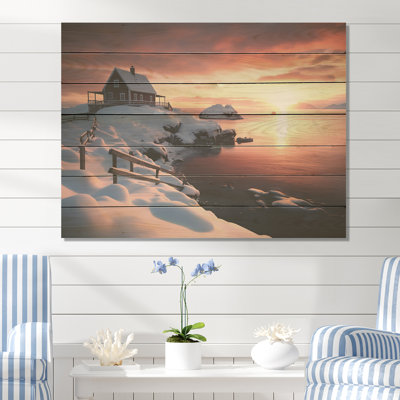 Garde côtière en Alaska I - phare de plage sur bois