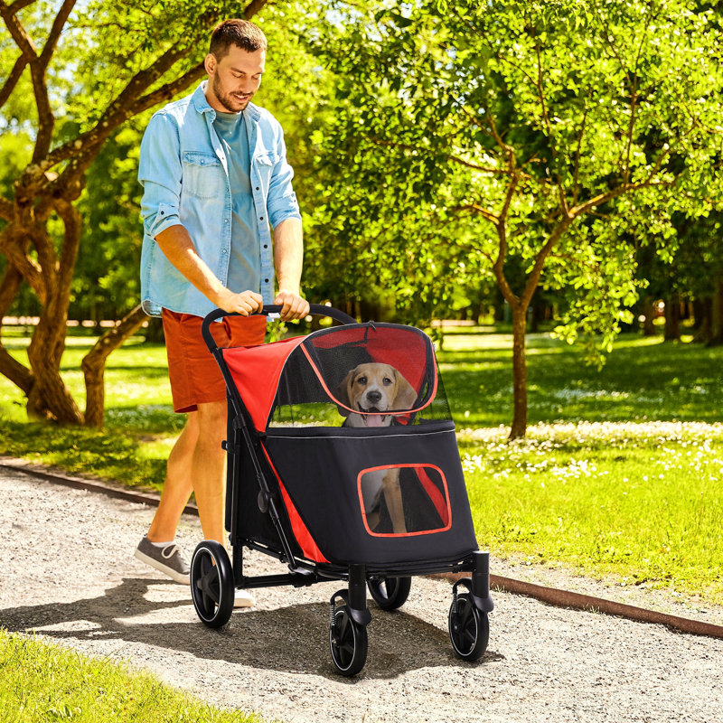 Foldable Pet Trailer, Red
