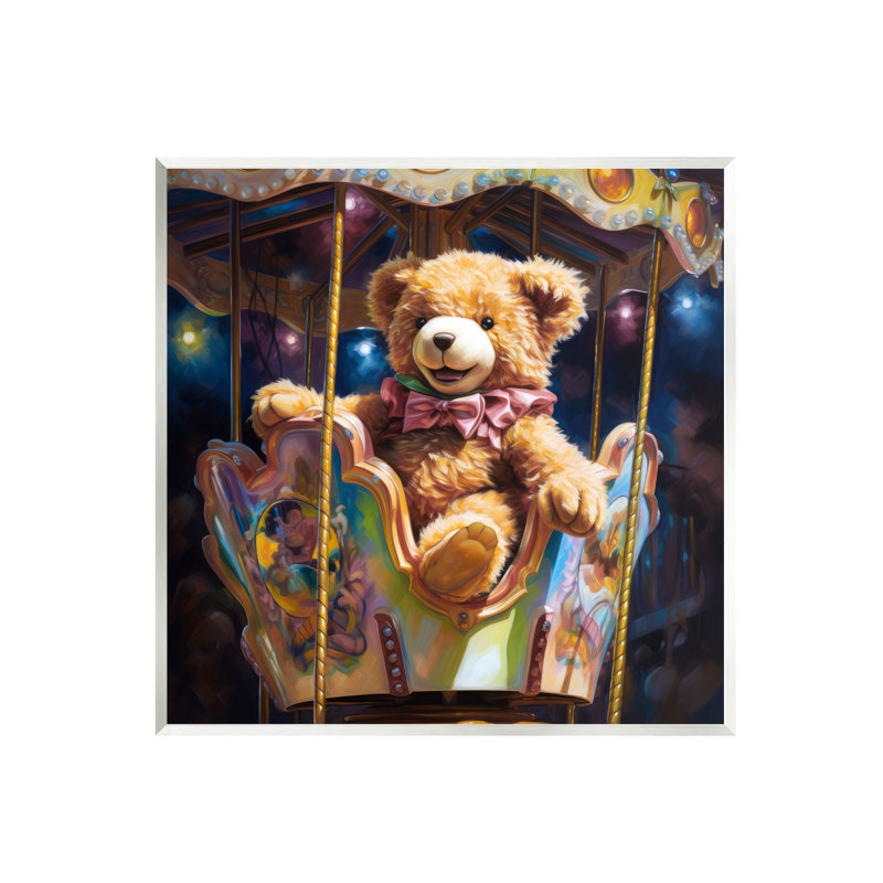 Ourson en bois Ba-971 sur carrousel par Ray Powers