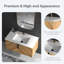 Meuble-lavabo mural avec panneaux 3D texturés et lavabo en céramique intégré