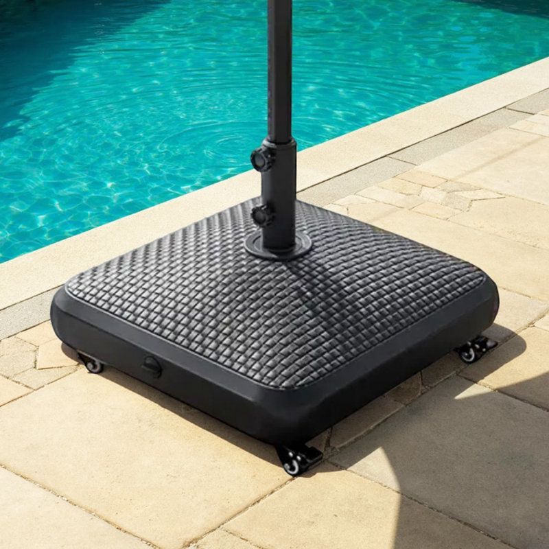 130 lb Base de parasol mobile robuste et noire