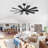 62/72-Inch Black Ceiling Fan With Light And Remote, Reversible Blades, DC Motor-441438393
