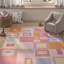 Krystyna Geometric Handmade Tufted Wool/Cotton Pink/Blue/Orange Area Rug-21773772
