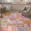Tapis rose / bleu / orange en laine / coton touffeté à la main Krystyna-21773775