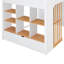 Lit mezzanine en bois avec tablettes de rangement et tiroir accessible à deux côtés, cadre de lit mezzanine à deux tons pour enfants-133661447-133661448