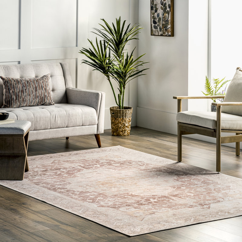 Eppler Medallion Machine Washable Area Rug for Living Room Bedroom Dining Room Kitchen, Rectangle 9'6" x 13'6"