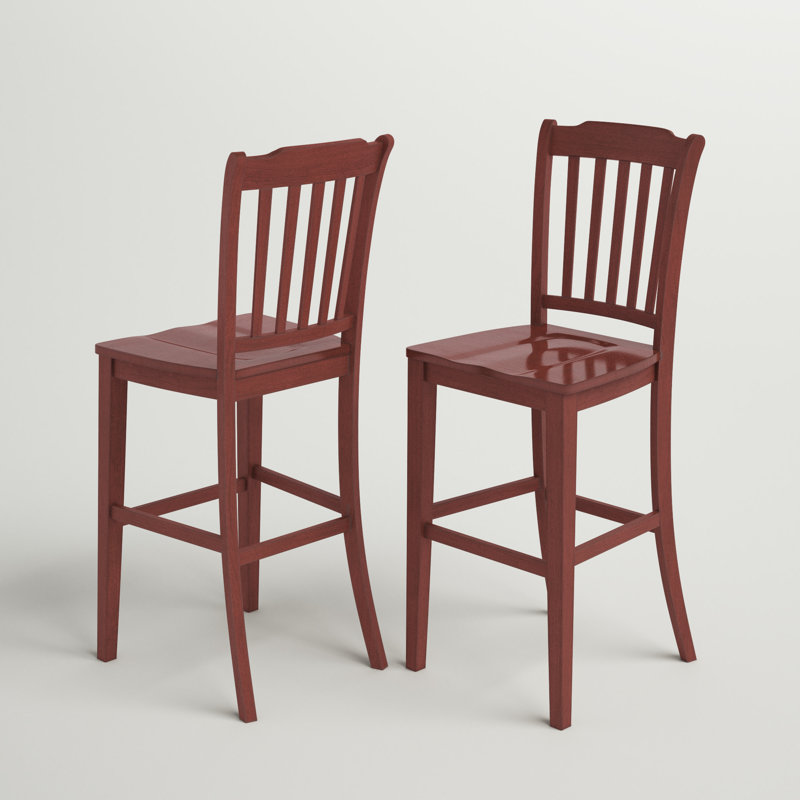 Tabouret de bar et de comptoir en bois massif Fortville, Baie antique, Tabouret de bar (siège d'une hauteur de 29 po)