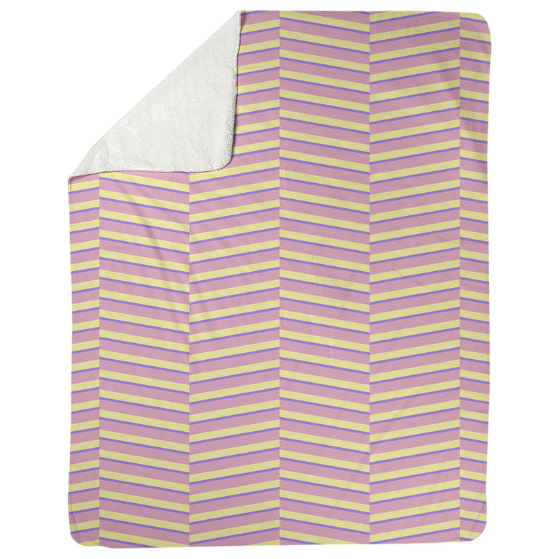 Couverture polaire rayures fracture, l 50 po x L 60 po, Rose / Mauve / Jaune