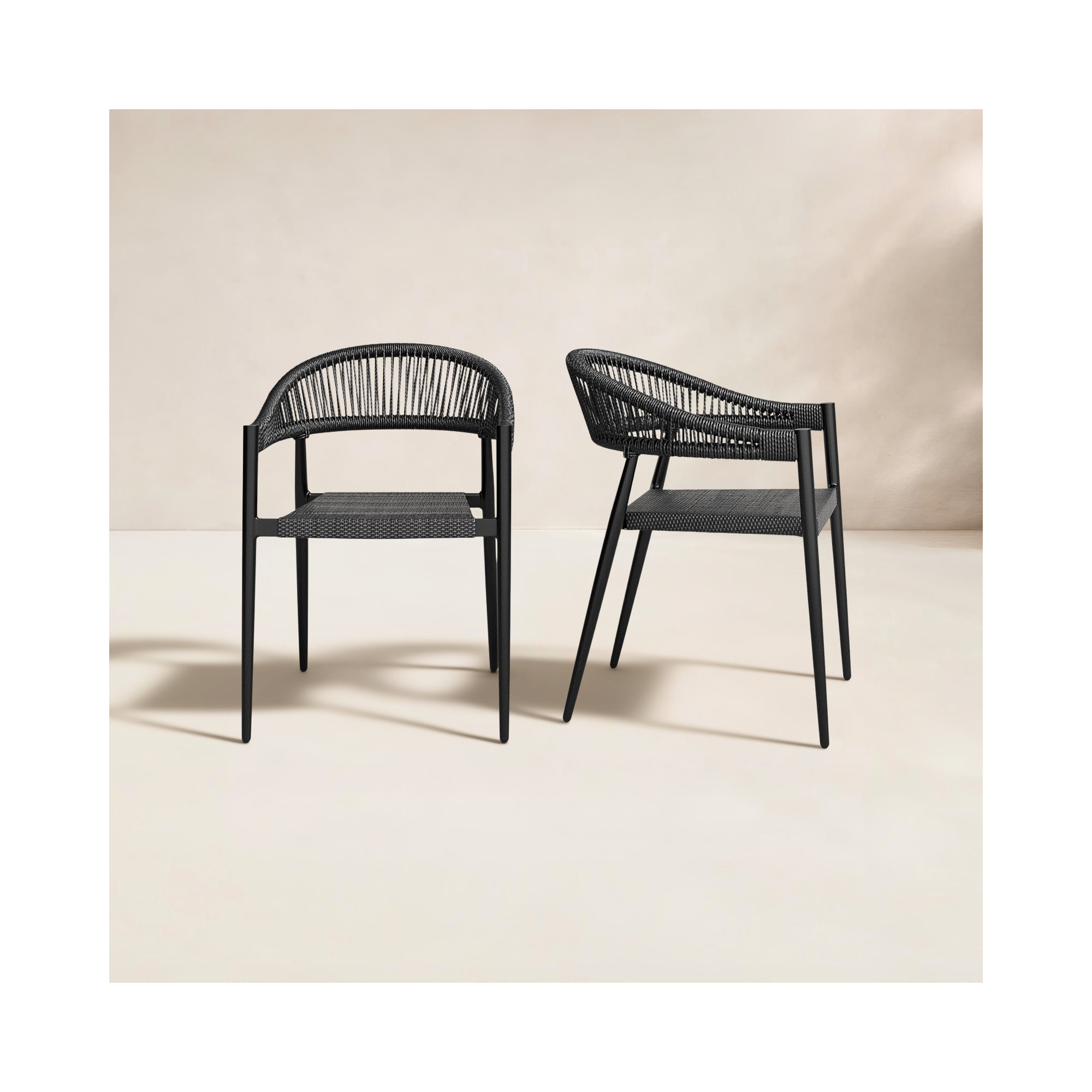 Soto Stacking Armchair - Set Of 2, Black