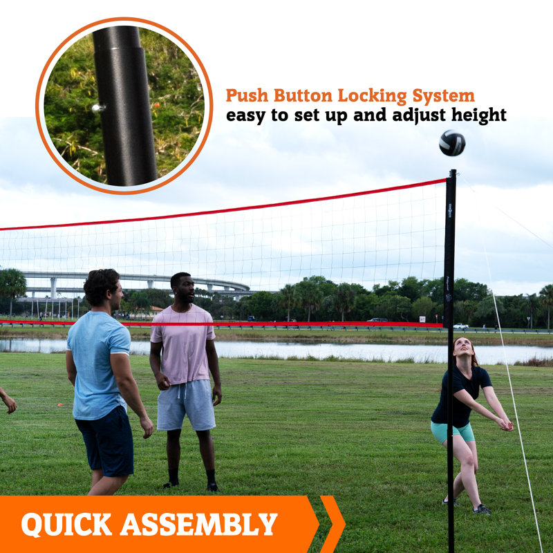 Hall of Games 32-ft Outdoor Volleyball Net and Carrying Bag Set with Official Size Volleyball