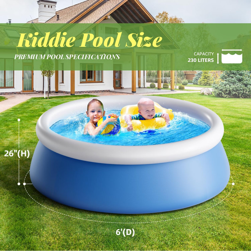 Piscine gonflable hors terre ronde, L 96 po x H 20 po