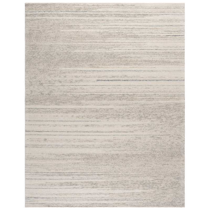 Abstract Hand Tufted Wool, Cotton Striped Indoor Rug, Rectangle 8' x 10'