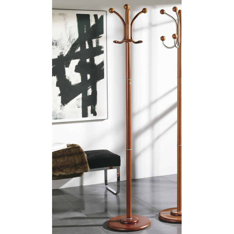 Senesca Solid Wood 8 - Hook Coat Rack, Mogano