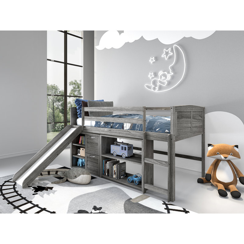 Ensemble de chambre configurable avec lit simple mezzanine bas Cholet Louver