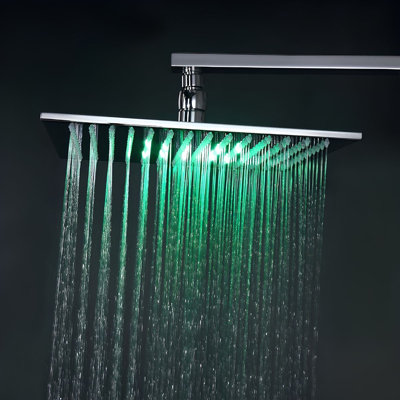 Hospitality Bravat Bathroom 8'' LED Shower Set With 2 Body Jets and Bravat Mixer Wall Mount