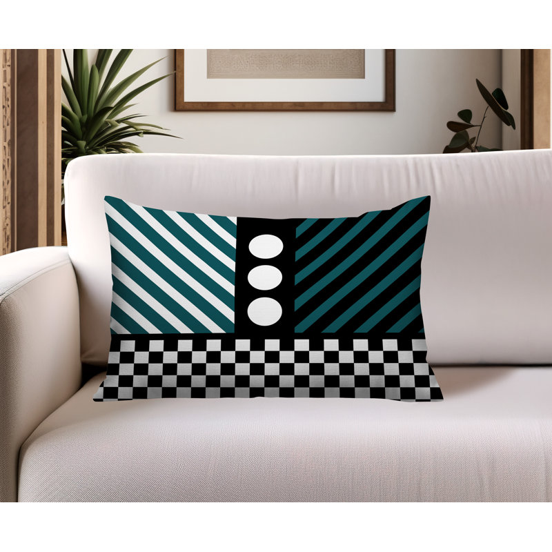 Oreiller rectangulaire réversible intérieur / extérieur Brixa, Rectangulaire H 18 po x l 25 po, Émeraude