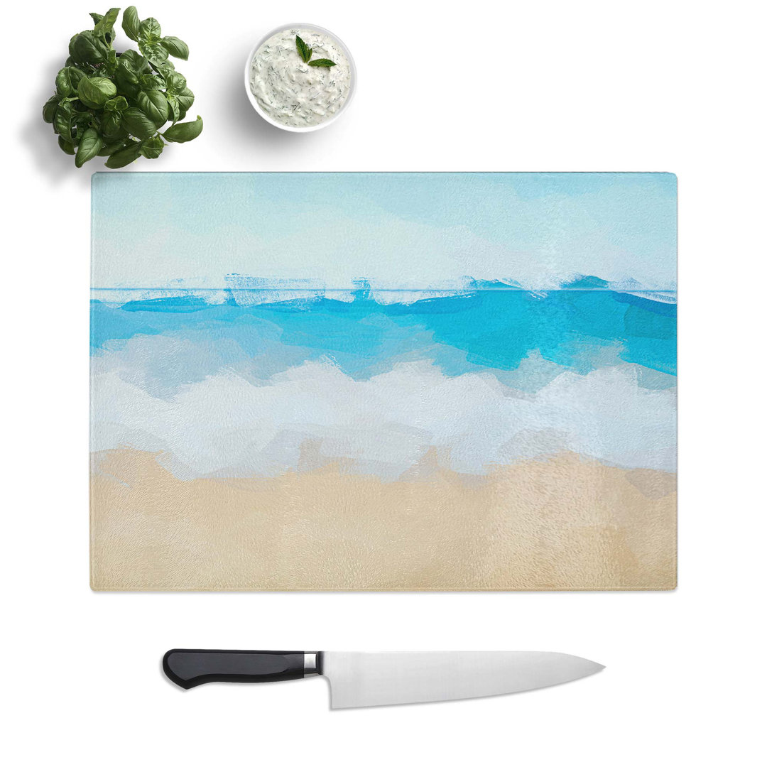 Tempered Glass Upon a Beach in Tarragona Spain in Abstract Chopping Board