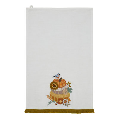 Pumpkin Floral Tea Towel 19x28