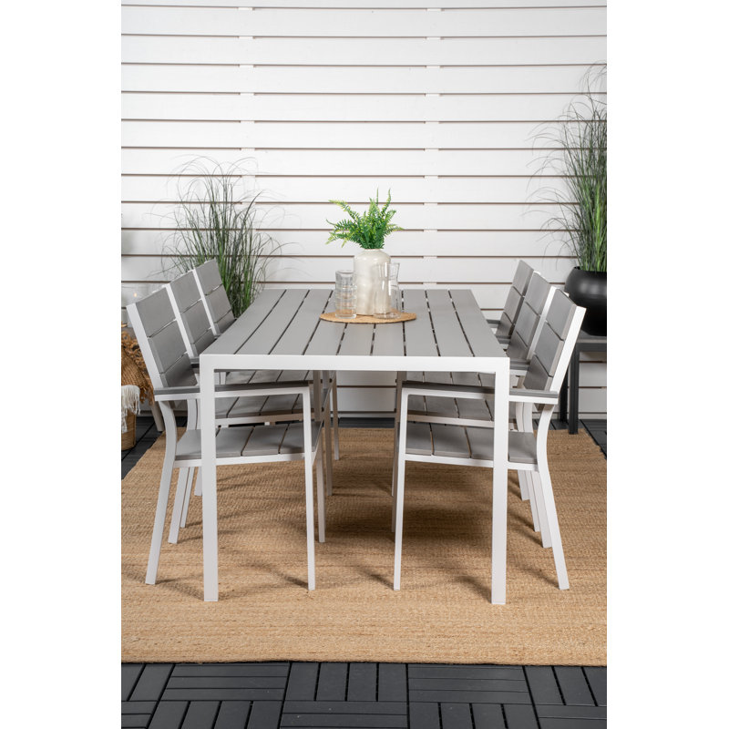 Alagan 6 - Person Patio Dining Set Rectangular Table