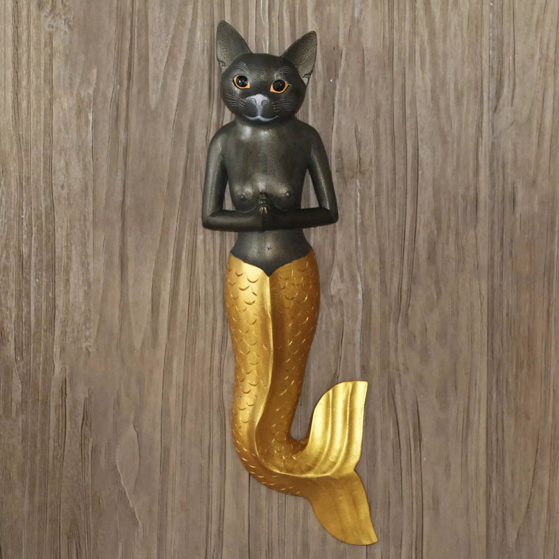 Mermaid Kitty Sculpture, White