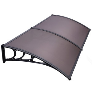 polycarbonate window door awning canopy brown with black bracket
incomplete 