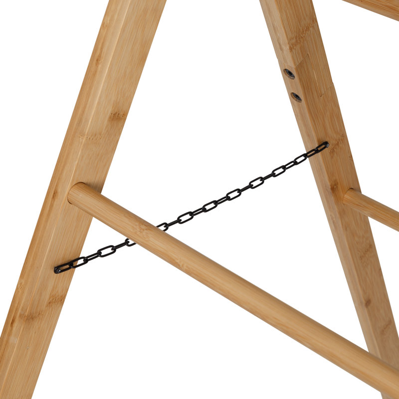Natural Bamboo Folding Clothes Drying Ladder Rack