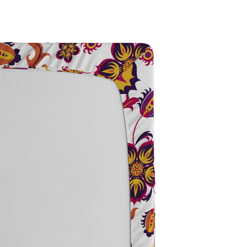 Microfiber Floral Fitted Sheet, Full Fitted Sheet