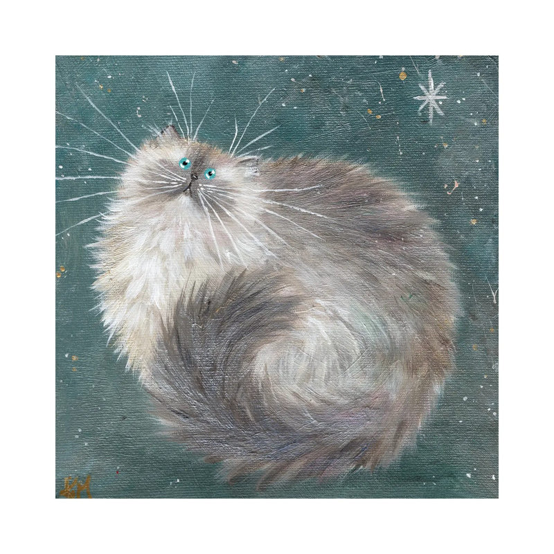 Silverpoint On Teal by Kim Haskins - Wrapped Canvas Gallery-Wrapped Canvas Giclée, 66.04 cm H x 66.04 cm W x 3.175 cm D