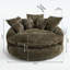 Fauteuil de 55 po de long en mousse de polyester, canapé-lit rond surdimensionné pour les salles de détente et de projection, chaise longue large avec coussins