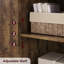 50.4-inch Tall Freestanding Wooden Bathroom Cabinet With Glass Doors And Adjustable Shelves – Versatile Kitchen And Pantry Storage Cabinet Featuring An Open Compartment In White.