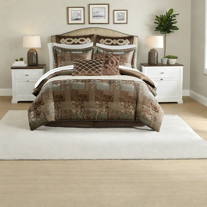 Ensemble de literie luxueuse et durable, édredon en polyester de style jacquard pour la maison