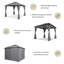 10 pi. L 10 pi. D Pavillon de jardin en fer avec plateau en forme d'arc-97002133