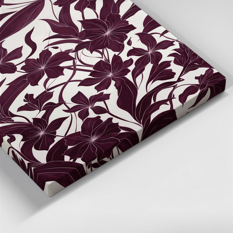 Abstract Florals 55 Red Canvas Wall Art