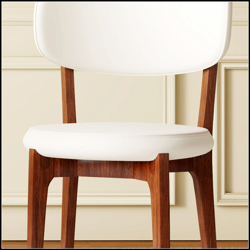 Set of 2 Modern PU Leather Dining Chairs, Kitchen Chairs with Solid Wood Legs for Comfort and Durability