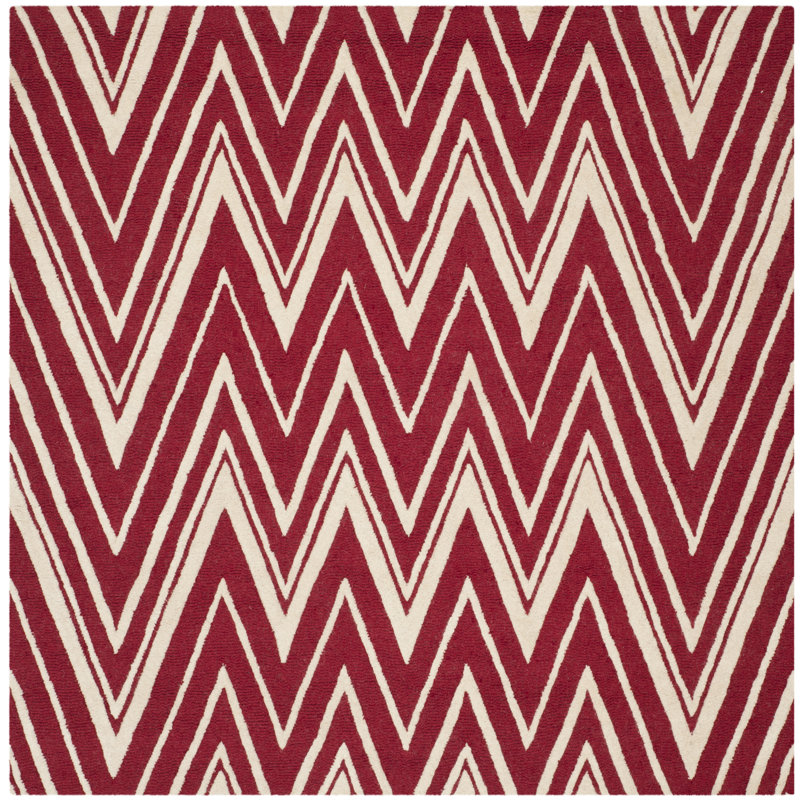 Sanyla Hand Tufted Wool Chevron Rug, Square 6'